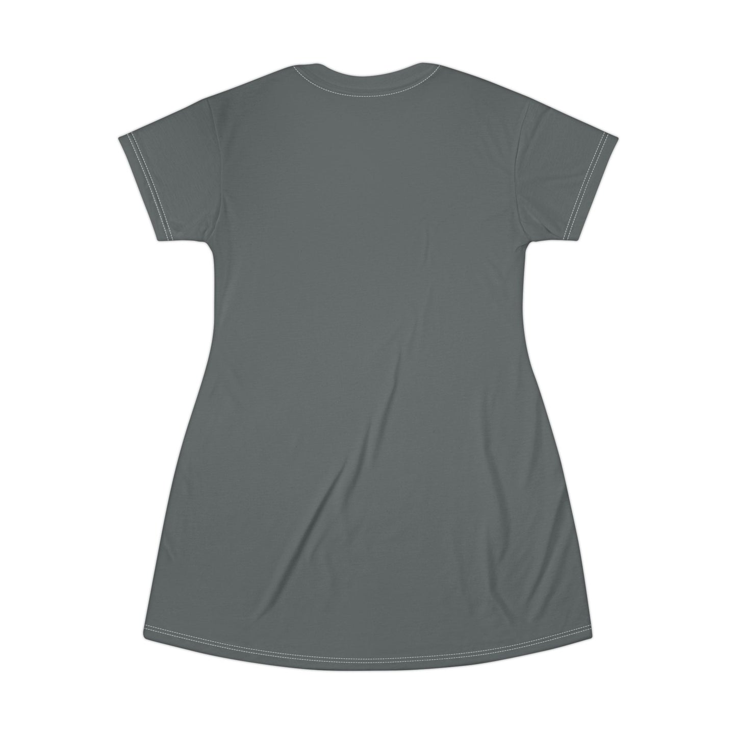 Strong Momma T-Shirt Dress (AOP/BL) Dark Grey