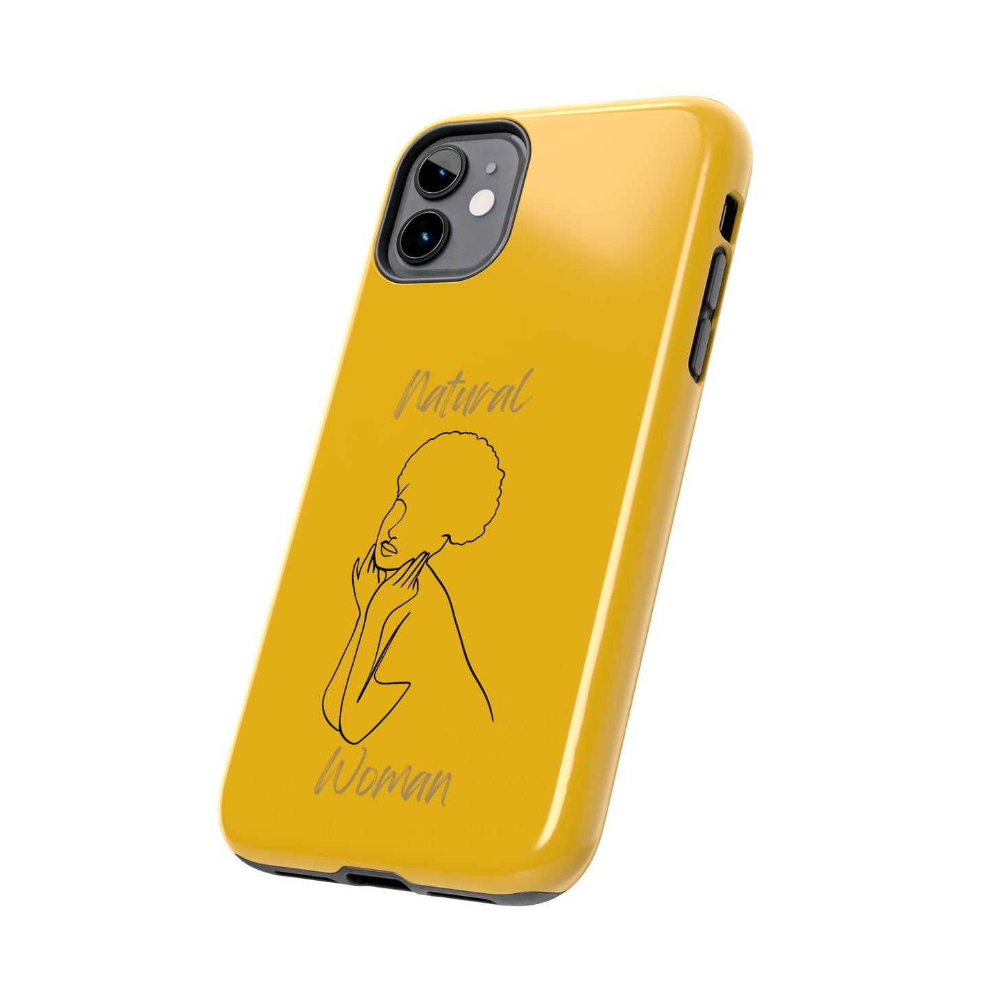 Natural Woman Cute Afro (BL)Tough Phone Cases YELLOW