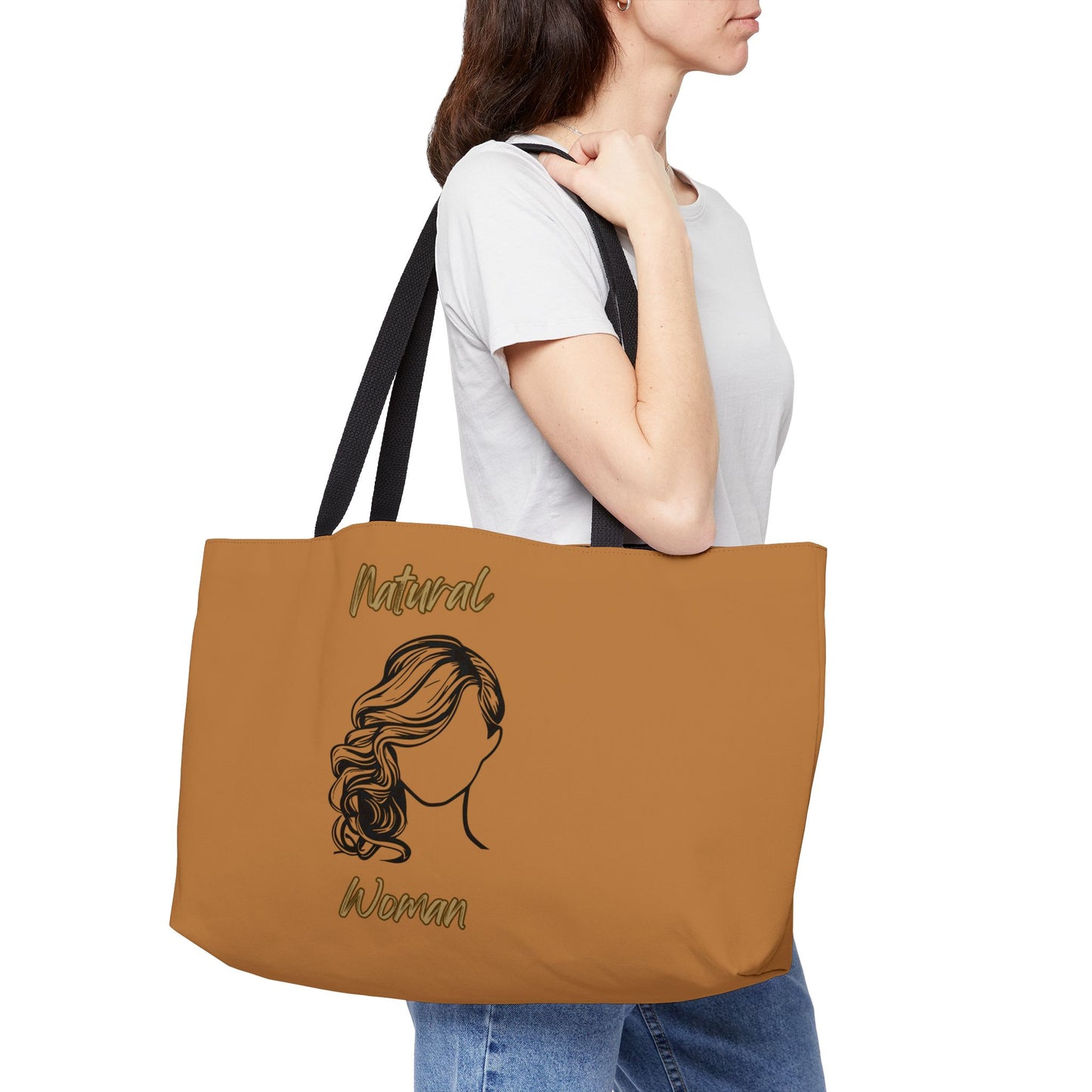 Natural Woman Long Curl (BL) Weekender Tote Bag LIGHT BROWN