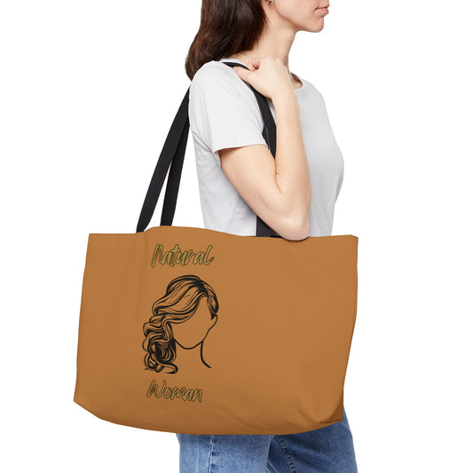 Natural Woman Long Curl (BL) Weekender Tote Bag LIGHT BROWN