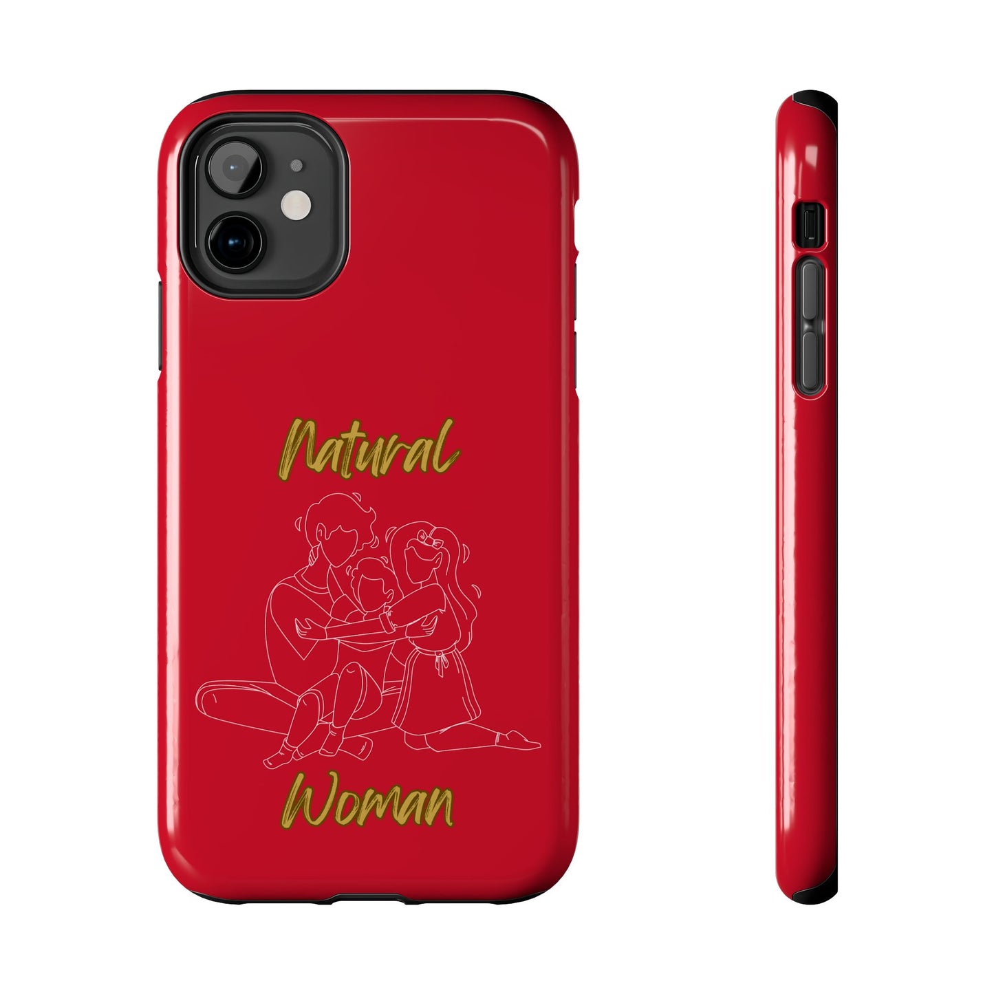Natural Woman Bear Hugs (WL) Tough Phone Cases DARK RED