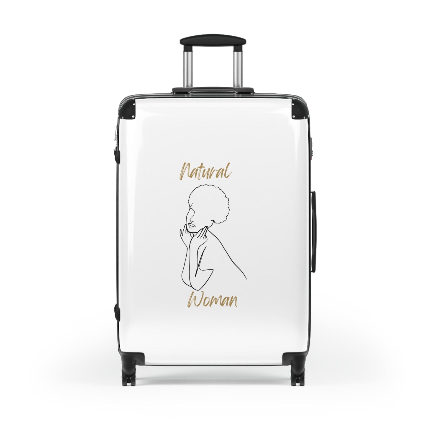 Natural Woman Cute Afro (BL) Suitcase WHITE
