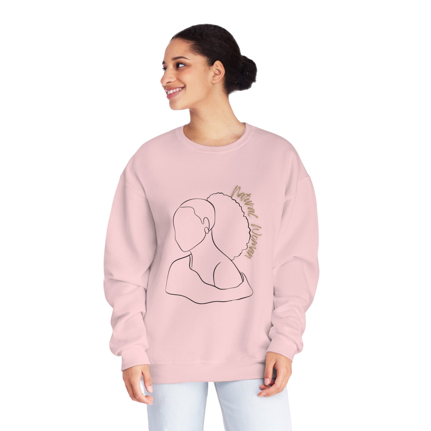 Natural Woman Behind Head Puff (BL) Crewneck Sweatshirt