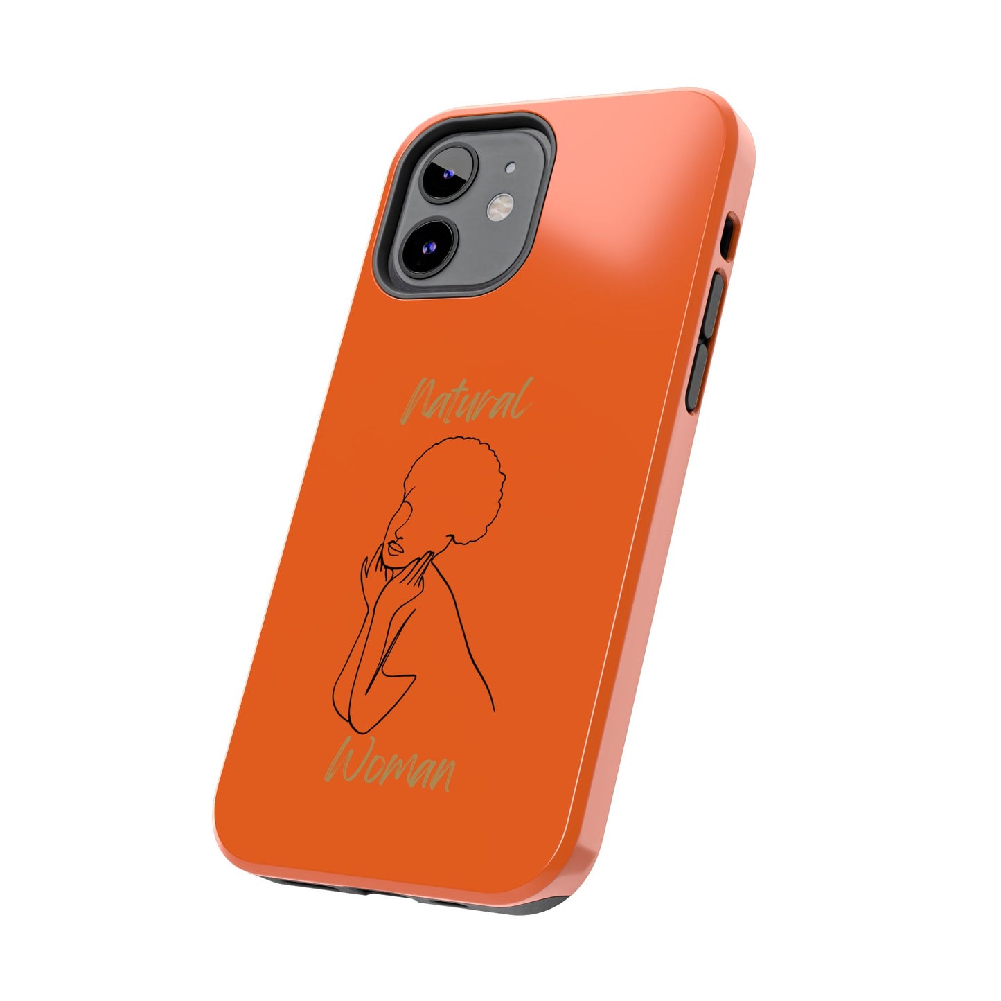 Natural Woman Cute Afro (BL)Tough Phone Cases ORANGE