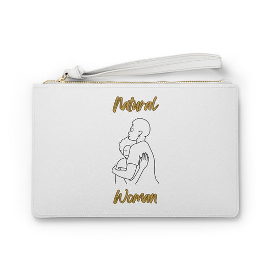 Natural Woman Safe With Momma (BL) Clutch Bag WHITE