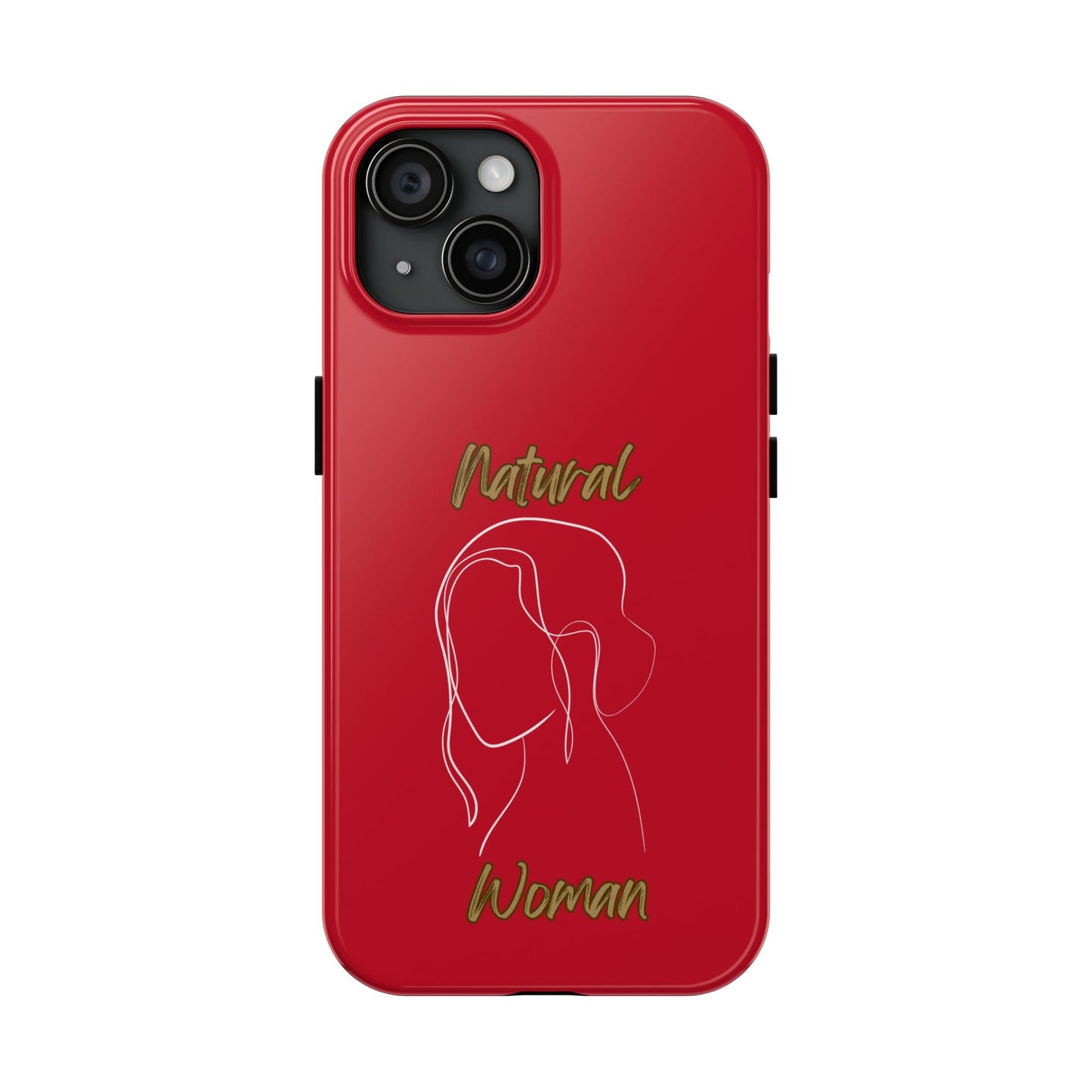 Natural Woman Hanging Hair (WL) Tough Phone Cases DARK RED