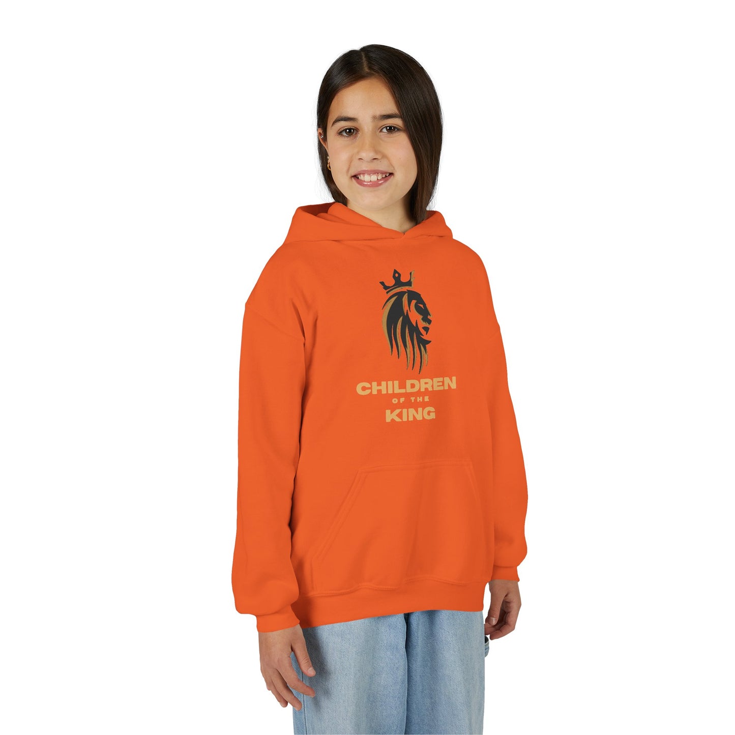 "Children of the King" Hoodie - BLACK Lion Design with Isaiah 54:13