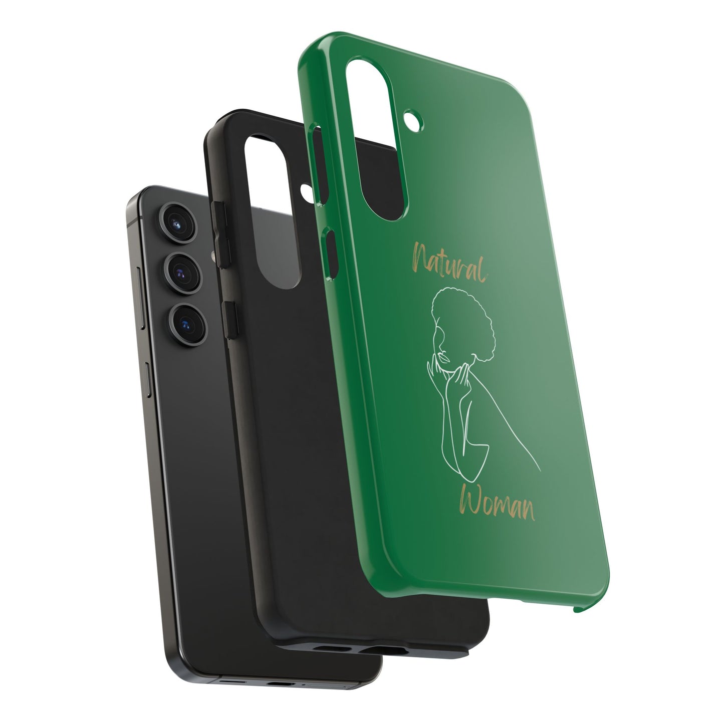 Natural Woman Cute Afro (WL)Tough Phone Cases DARK GREEN