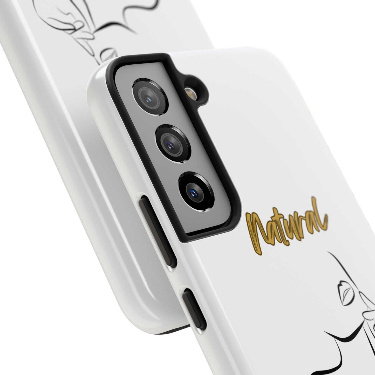 Natural Woman Chin Up (BL)Tough Phone Cases WHITE