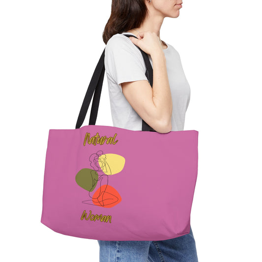 Natural Woman Colorful Pose (BL) Weekender Tote Bag LIGHT PINK