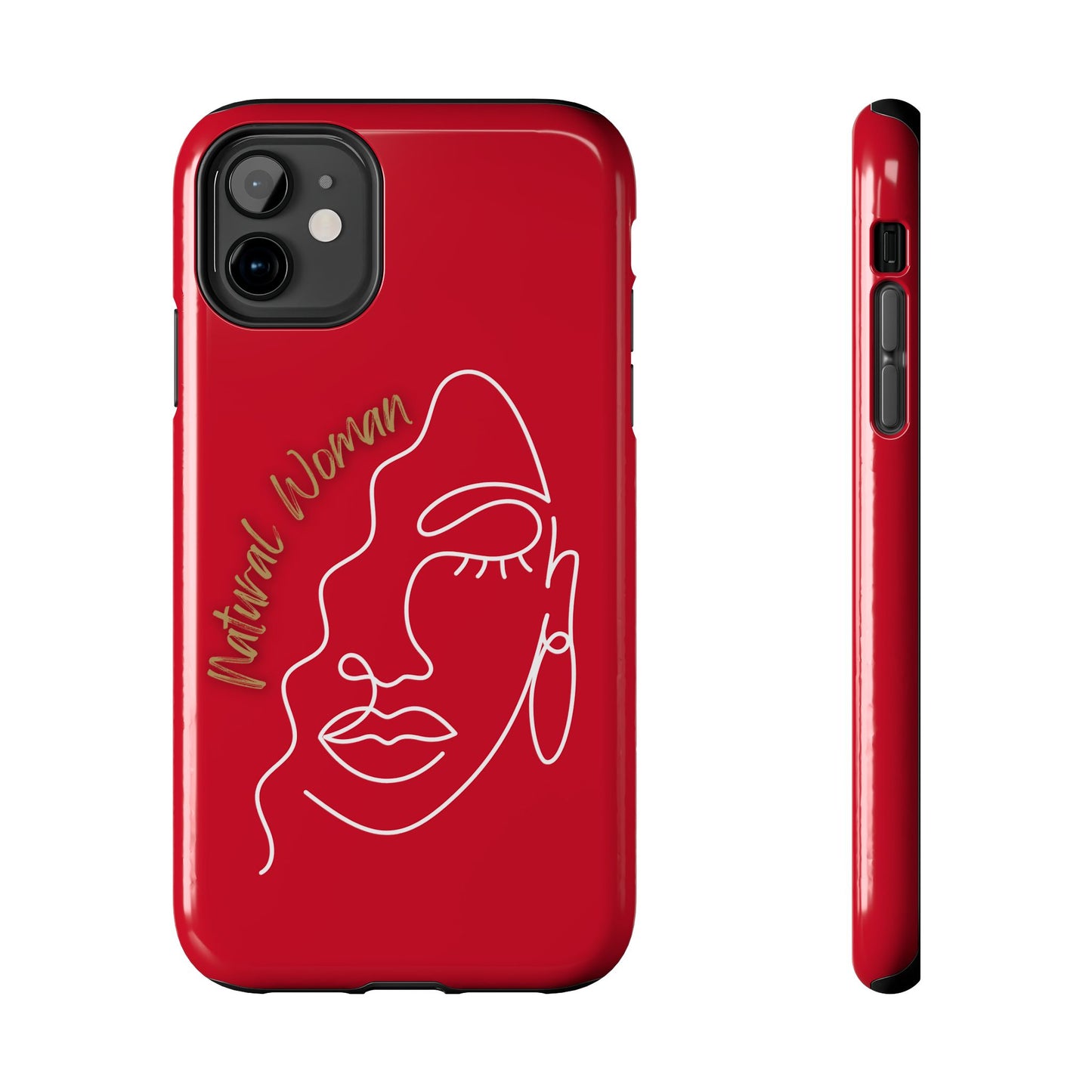 Natural Woman Half Face (WL)Tough Phone Case DARK RED
