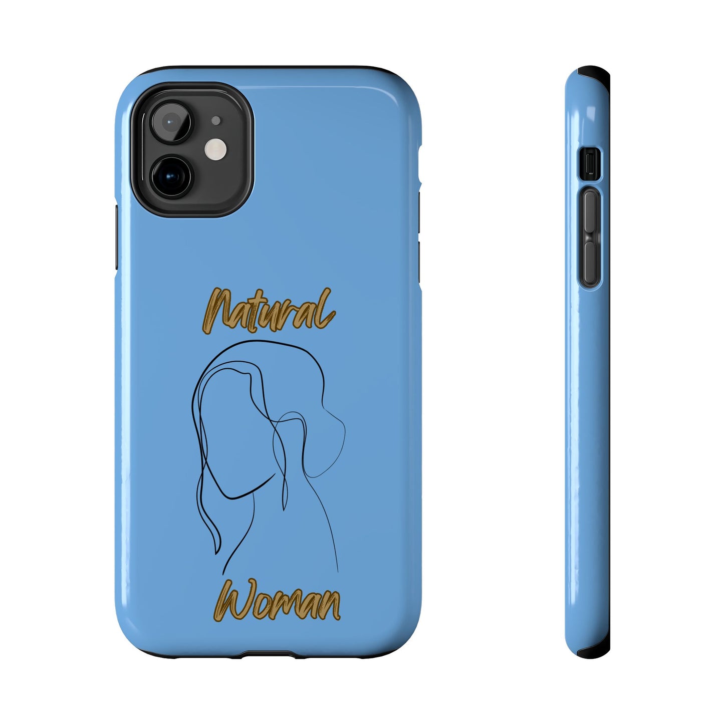 Natural Woman Hanging Hair (BL) Tough Phone Cases LIGHT BLUE