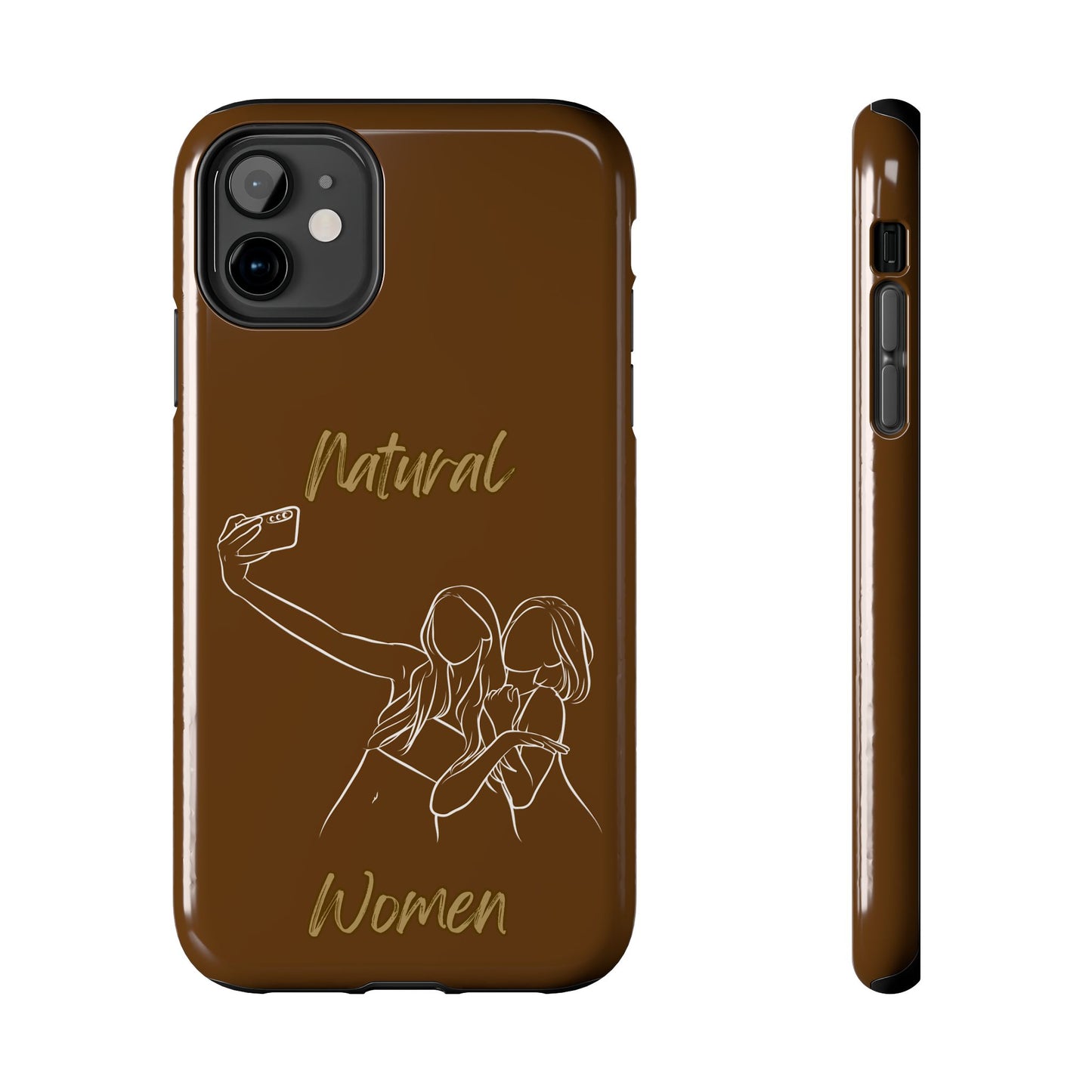 Natural Woman Friends Selfie (WL)Tough Phone Cases BROWN