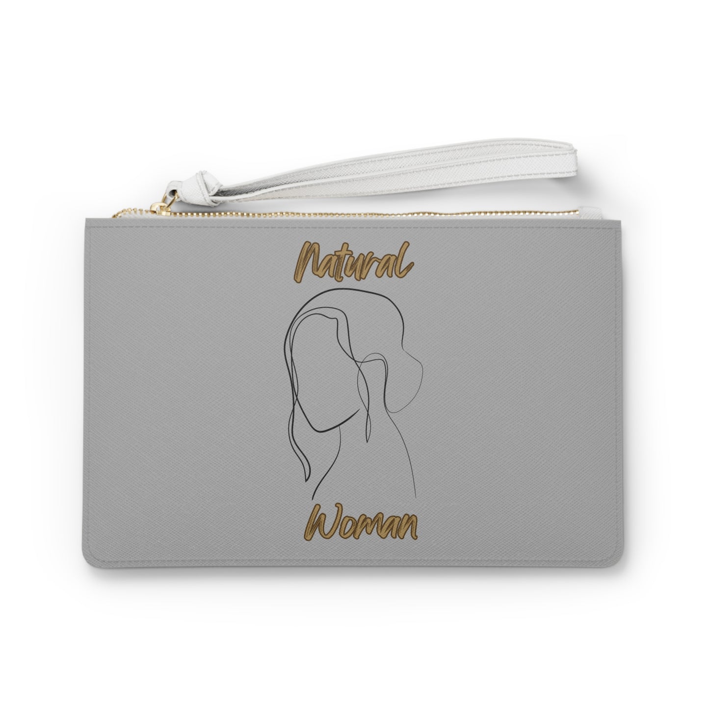 Natural Woman Hanging Hair (BL) Clutch Bag LIGHT GREY