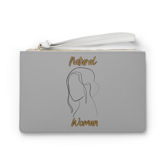 Natural Woman Hanging Hair (BL) Clutch Bag LIGHT GREY