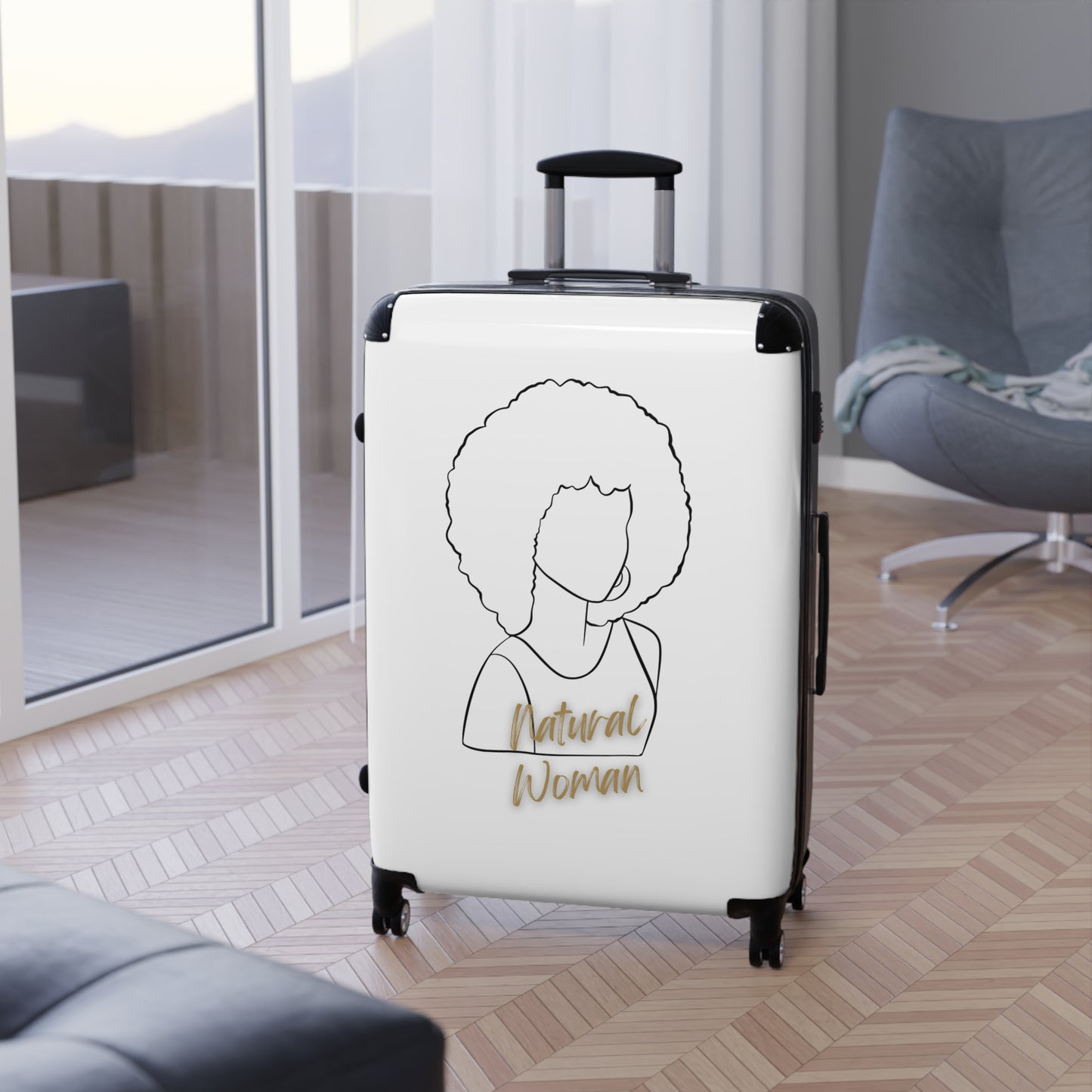 Natural Woman Afro (BL) Suitcase WHITE