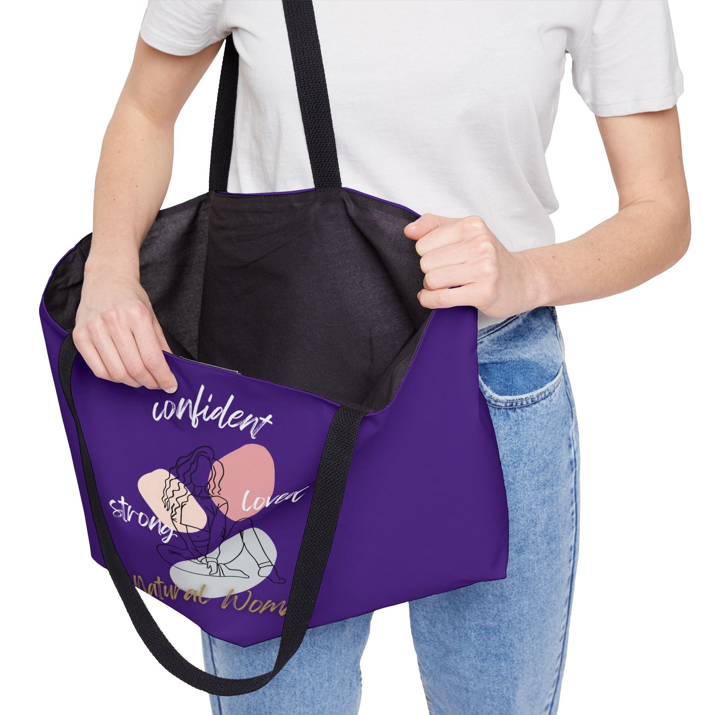 Natural Woman Strong Confident Loved (WL) Weekender Tote Bag PURPLE