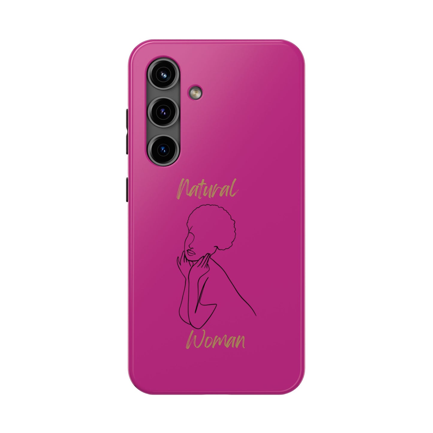 Natural Woman Cute Afro (BL)Tough Phone Cases PINK