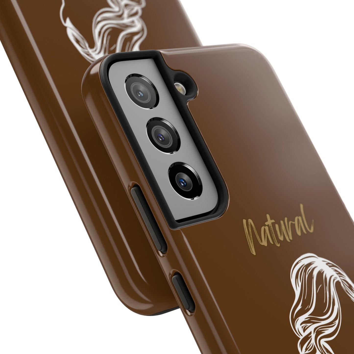 Natural Woman Long Curl (WL)Tough Phone Cases BROWN