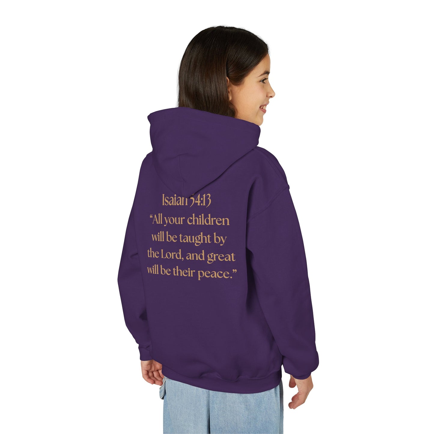"Children of the King" Hoodie - BLACK Lion Design with Isaiah 54:13