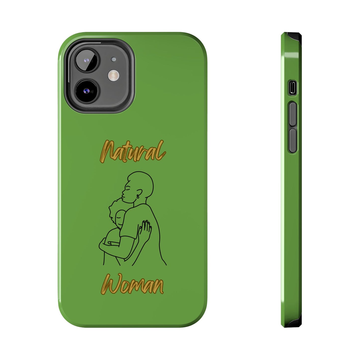 Natural Woman Safe With Momma (BL) Tough Phone Cases GREEN