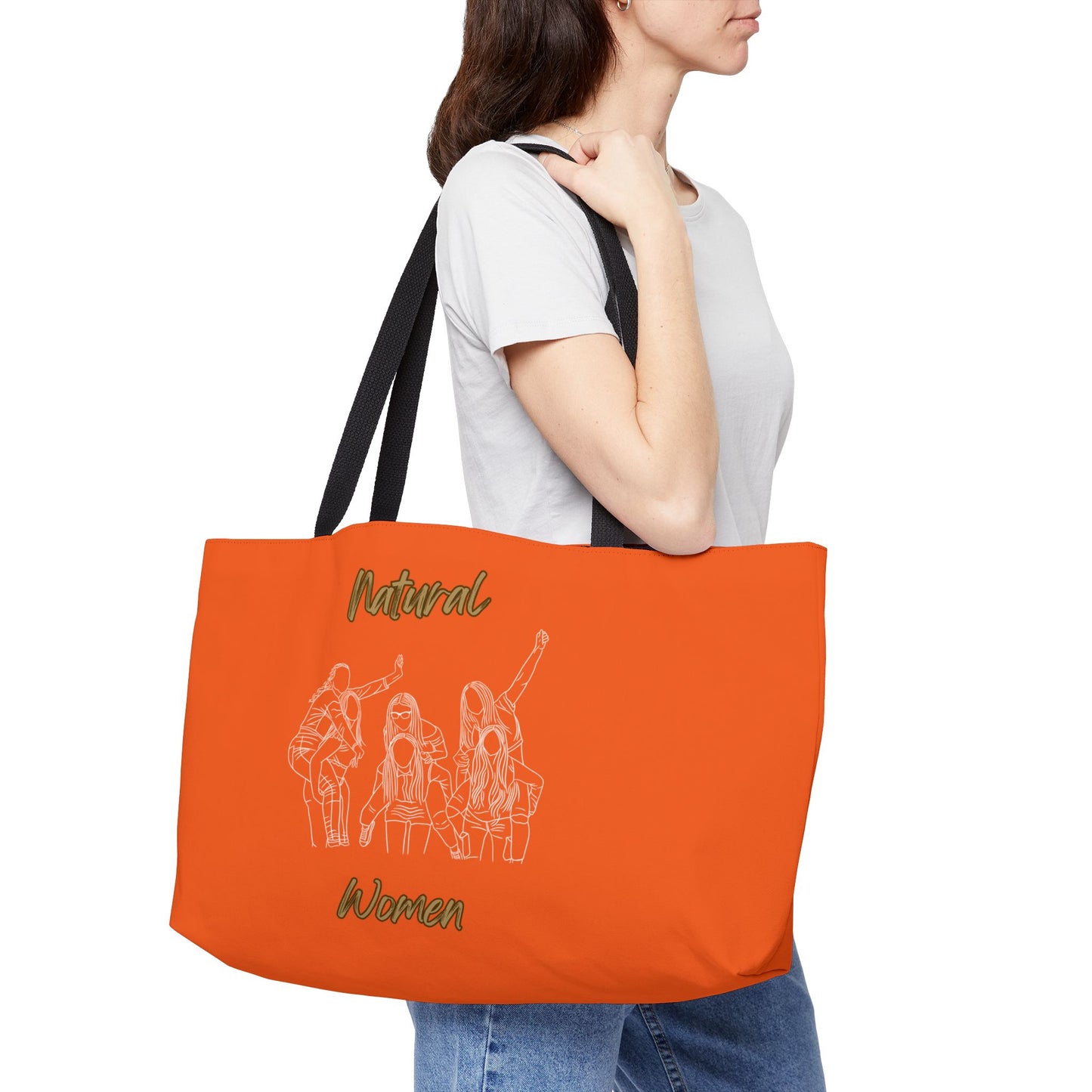 Natural Women Piggy Back (WL) Weekender Tote Bag ORANGE