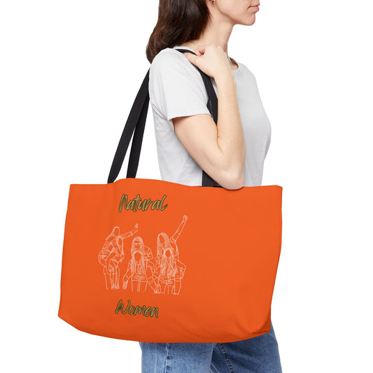 Natural Women Piggy Back (WL) Weekender Tote Bag ORANGE