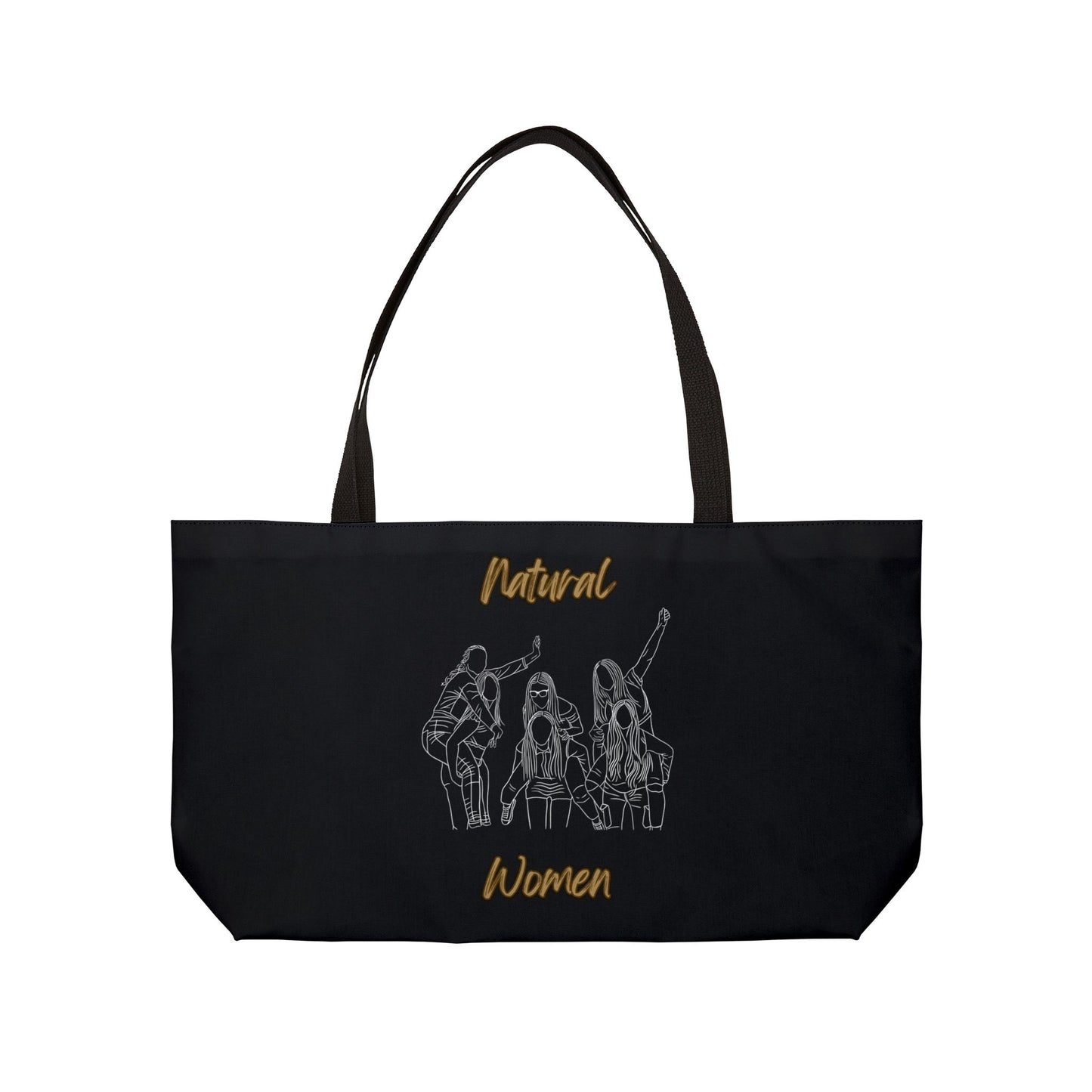 Natural Women Piggy Back (WL) Weekender Tote Bag BLACK