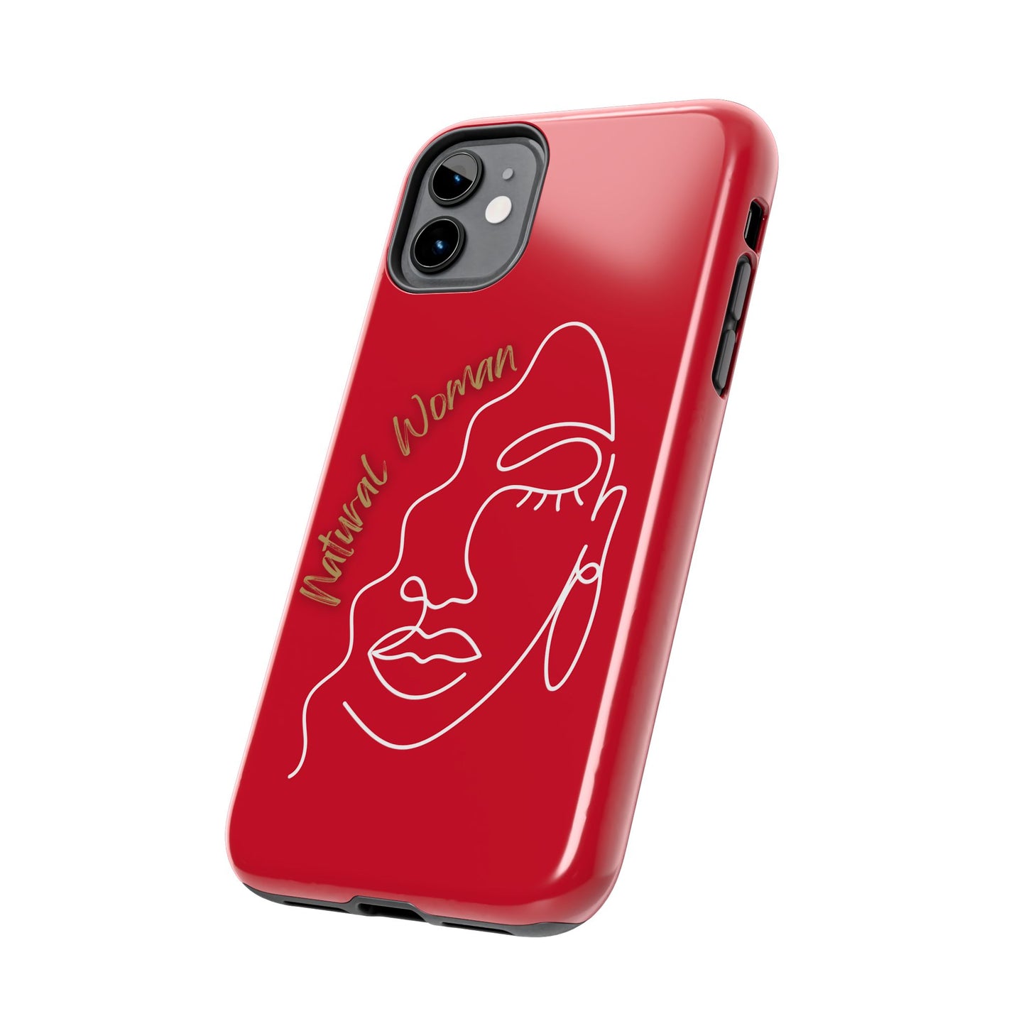 Natural Woman Half Face (WL)Tough Phone Case DARK RED