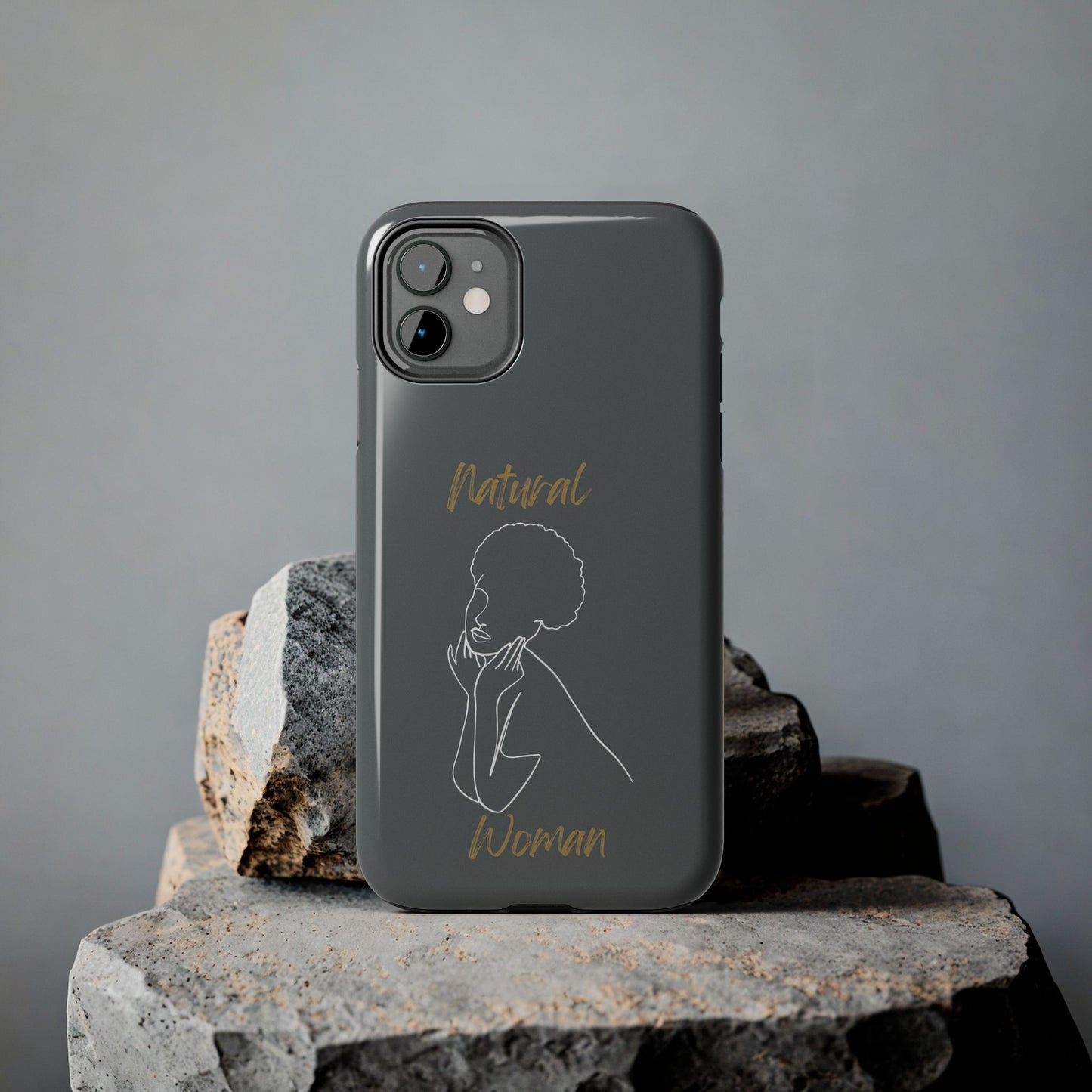 Natural Woman Cute Afro(WL)Tough Phone Cases DARK GREY