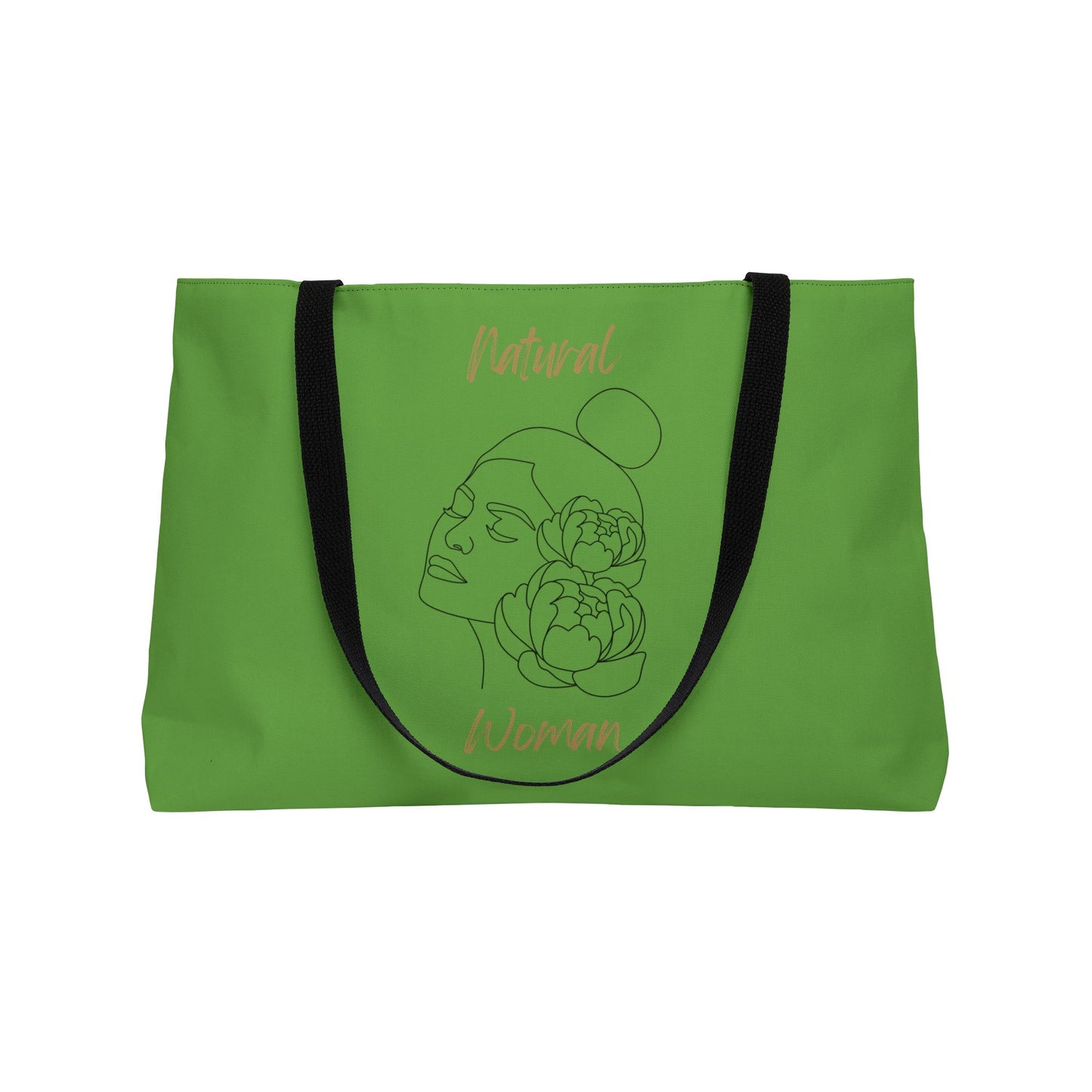 Natural Woman Bun Flower (BL) Weekender Tote Bag GREEN