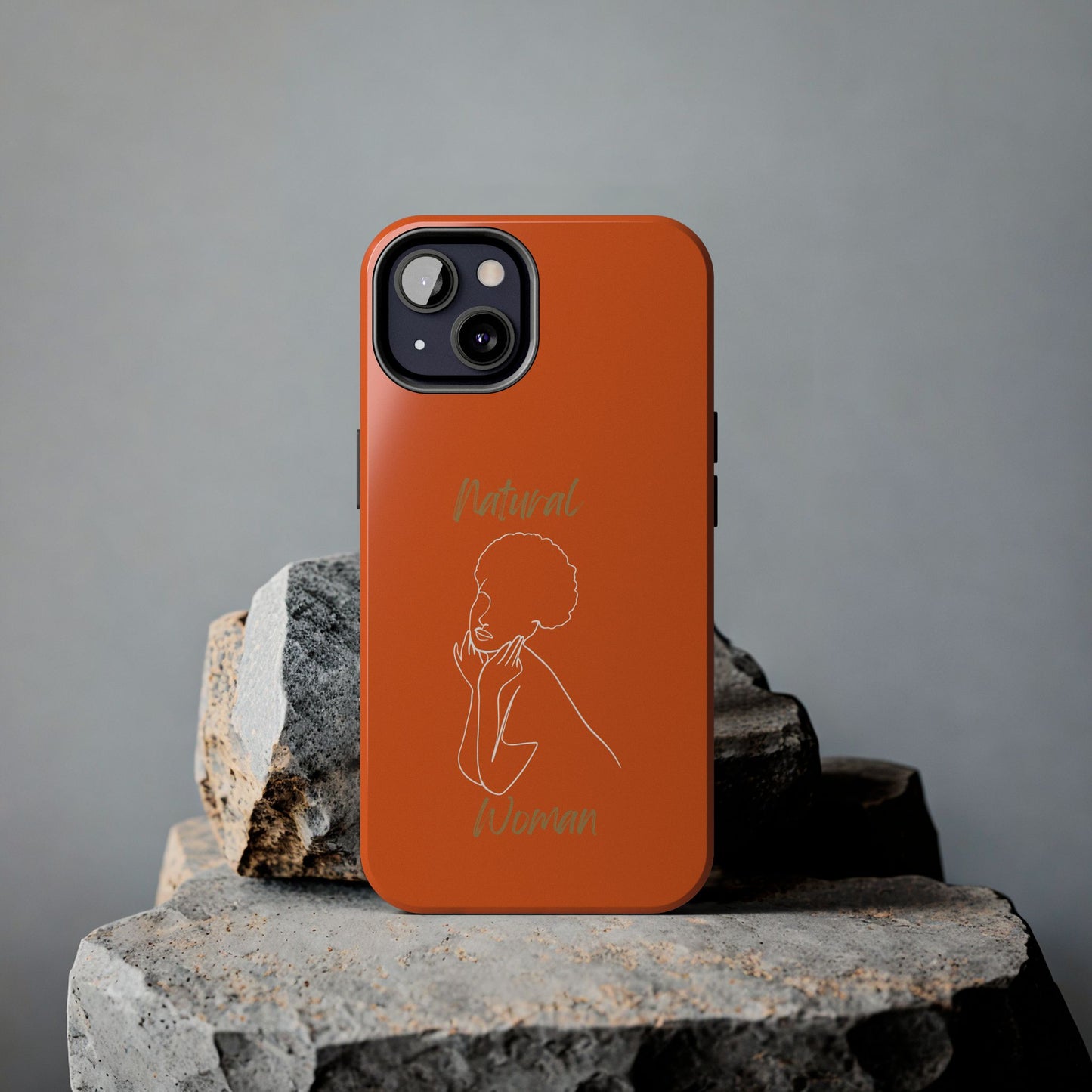 Natural Woman Cute Afro(WL)Tough Phone Cases ORANGE