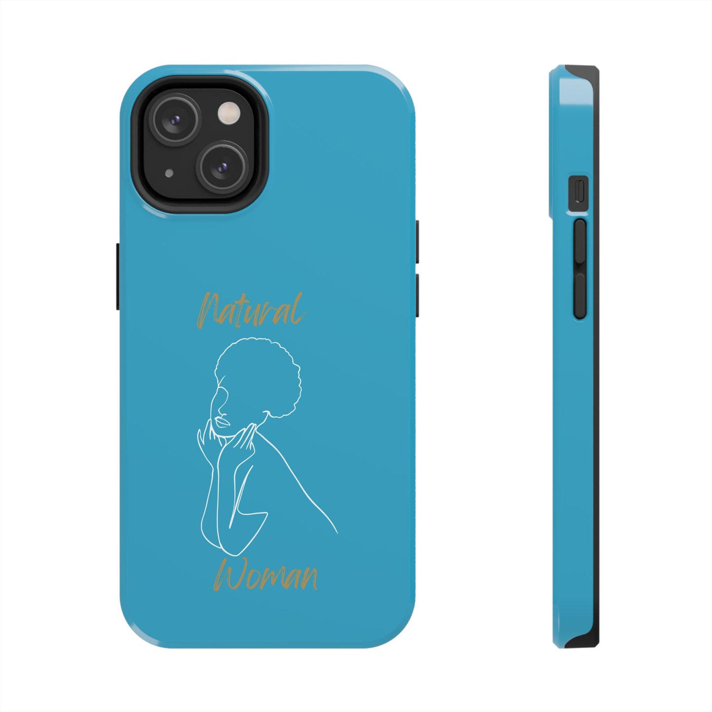 Natural Woman Cute Afro (WL)Tough Phone Cases TURQUOISE