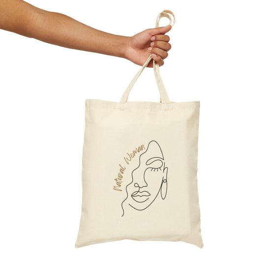 Natural Woman Half Face (BL) Canvas Tote Bag