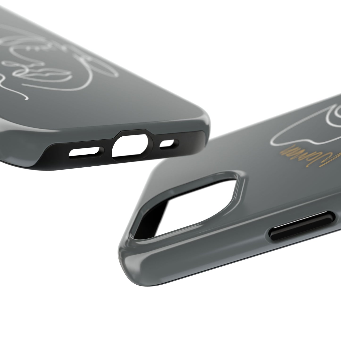 Natural Woman Half Face (WL)Tough Phone Case DARK GREY