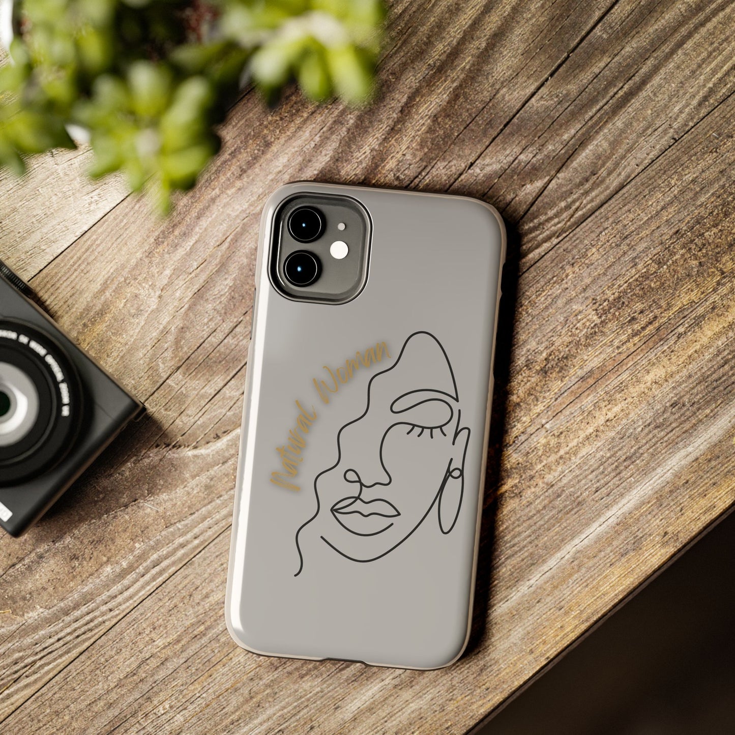 Natural Woman Half Face (BL)Tough Phone Case LIGHT GREY