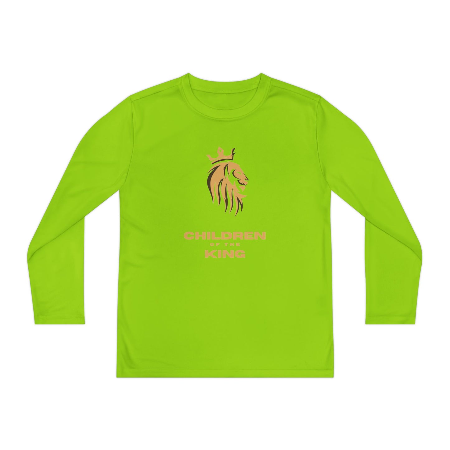 Children of the King Youth Long Sleeve Tee — Golden Lion Crest & Proverbs 22:6