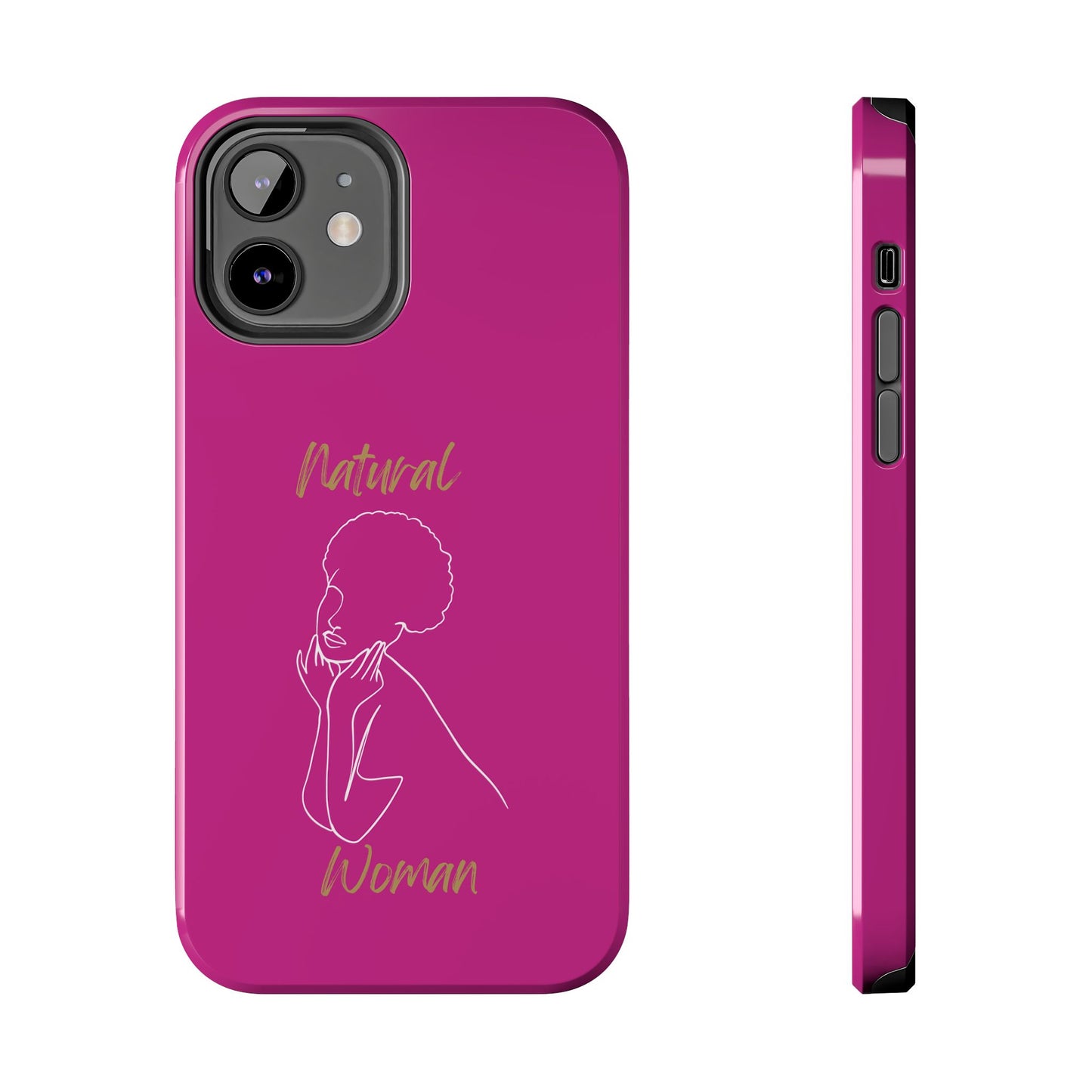 Natural Woman Cute Afro (WL)Tough Phone Cases PINK