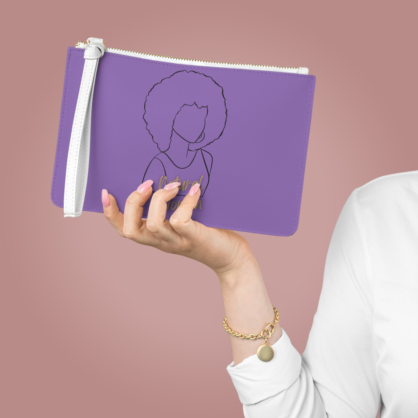 Natural Woman Afro (BL) Clutch Bag LIGHT PURPLE