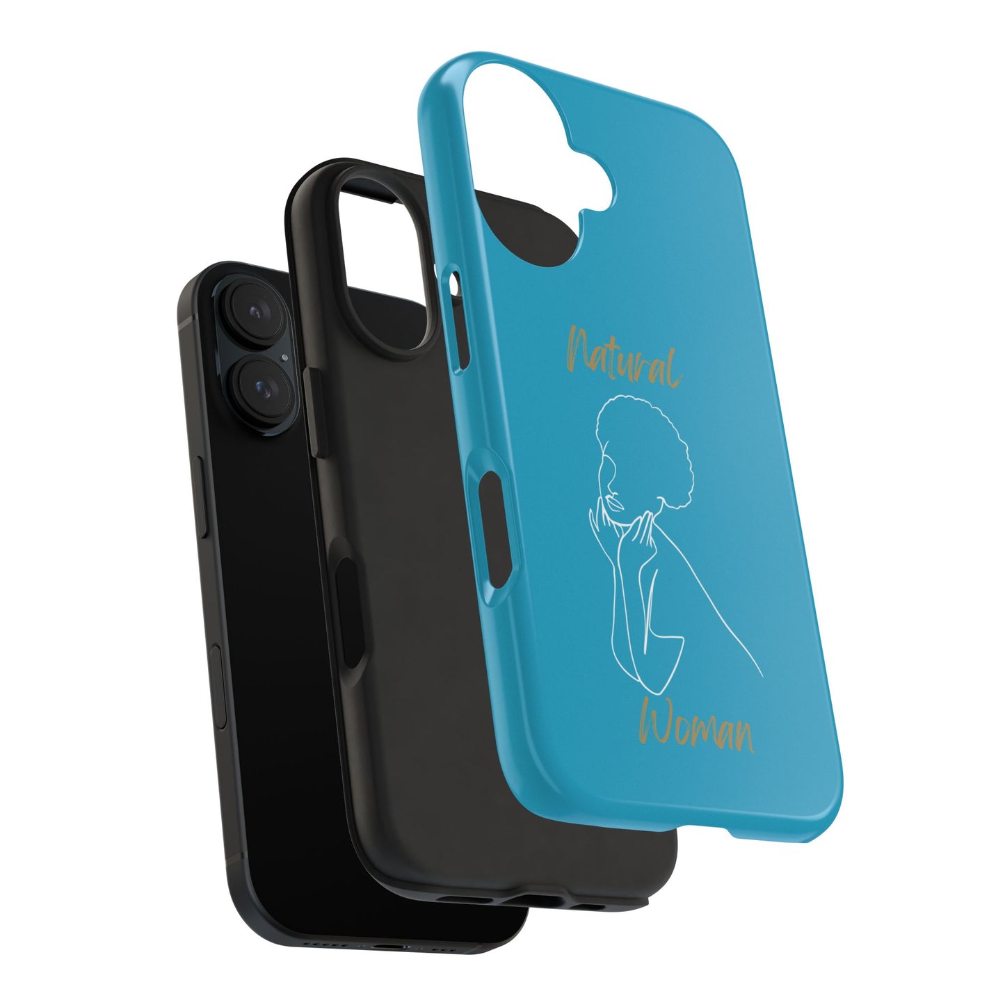 Natural Woman Cute Afro (WL)Tough Phone Cases TURQUOISE