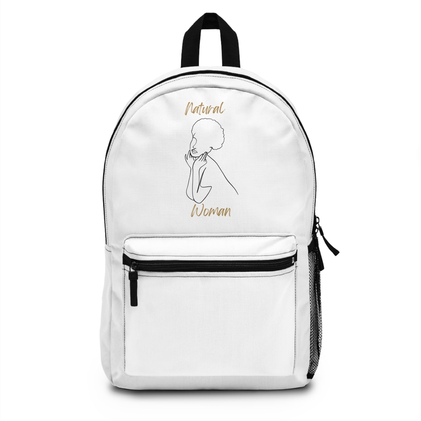 Natural Woman Cute Afro (BL) Backpack WHITE