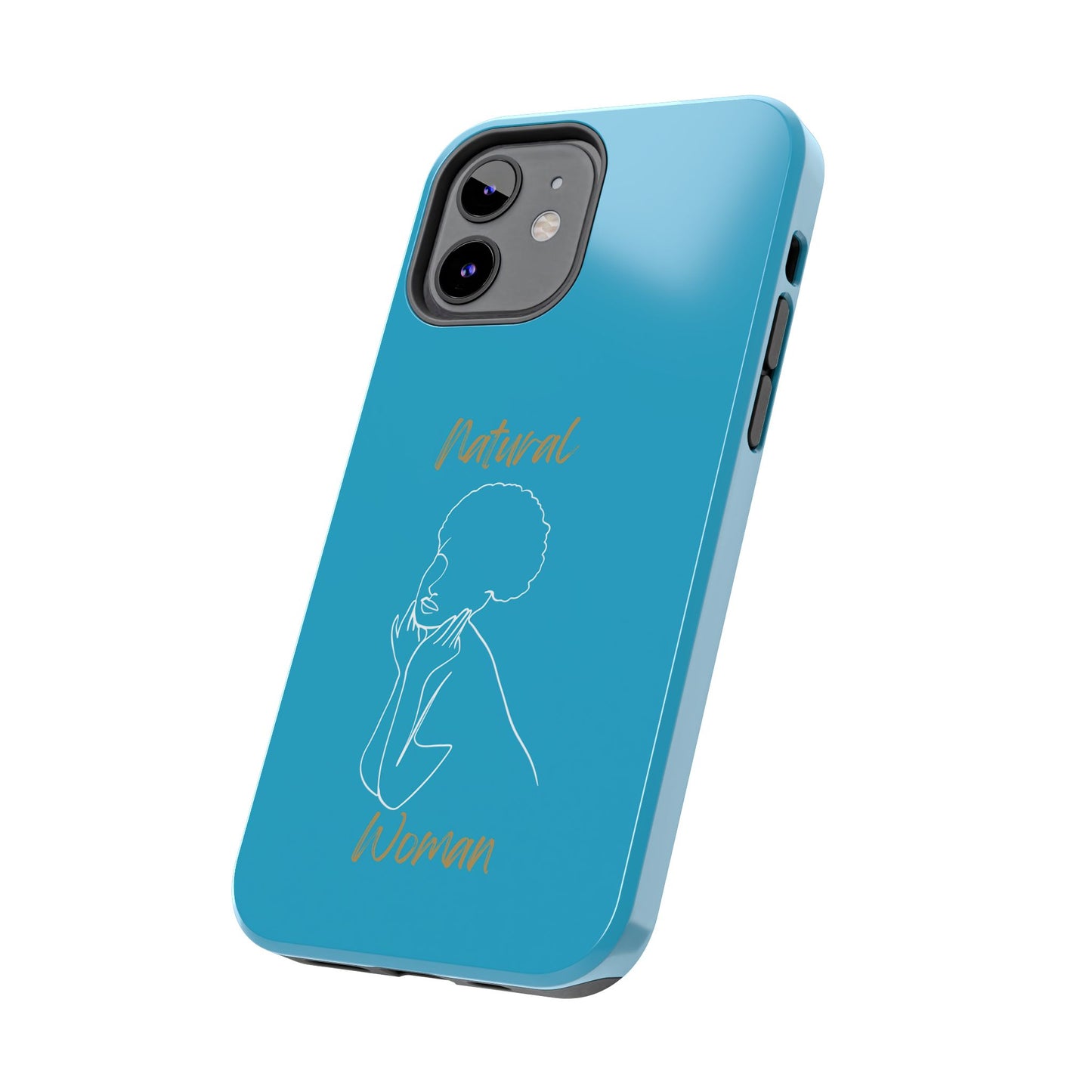 Natural Woman Cute Afro (WL)Tough Phone Cases TURQUOISE