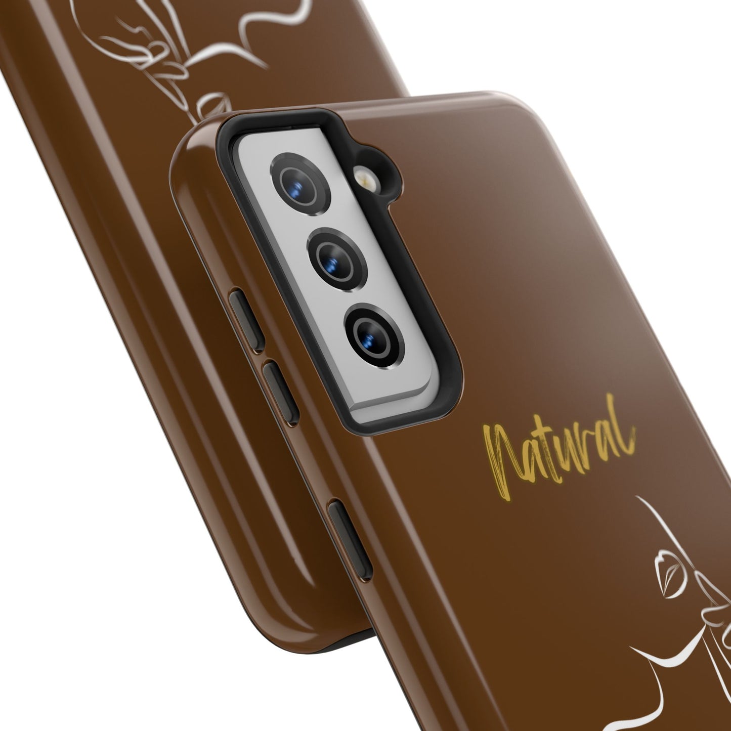 Natural Woman Chin Up (WL)Tough Phone Cases BROWN