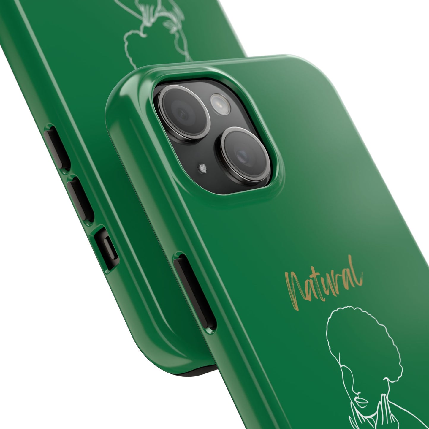 Natural Woman Cute Afro (WL)Tough Phone Cases DARK GREEN