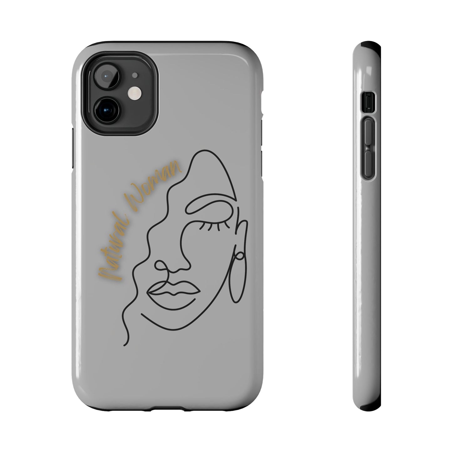Natural Woman Half Face (BL)Tough Phone Case LIGHT GREY