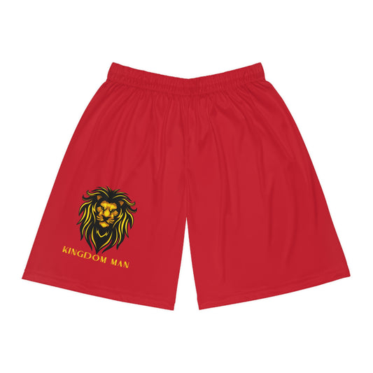 Kingdom Man (Gold) Basketball Shorts DARK RED