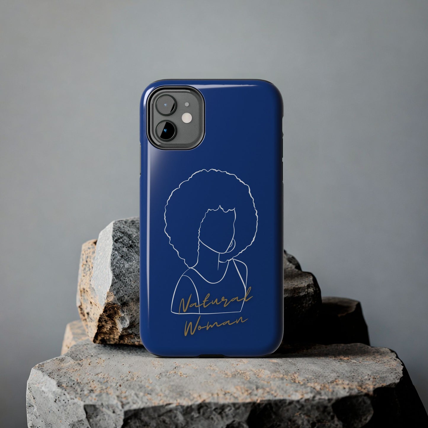 Natural Woman Afro (WL)Tough Phone Cases DARK BLUE