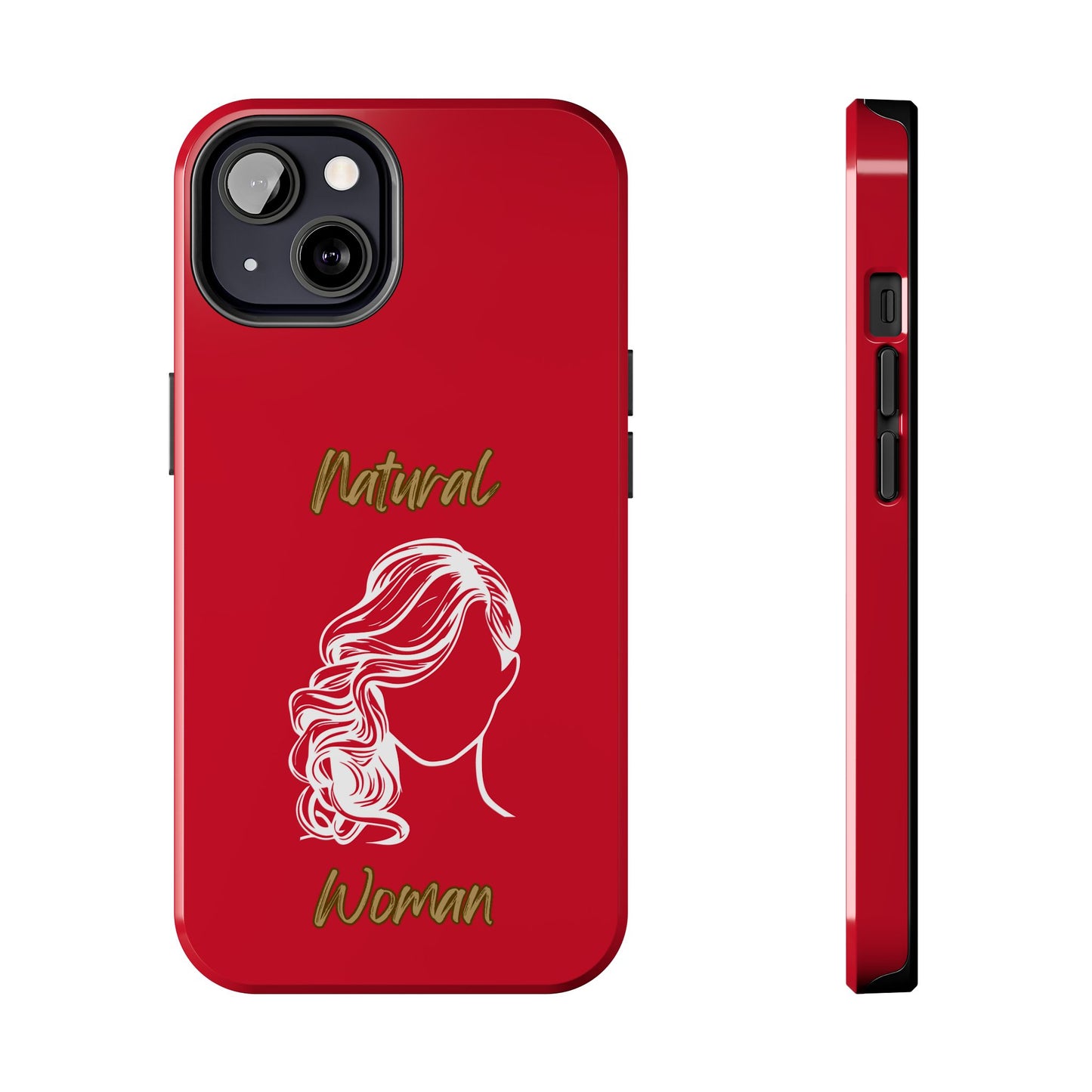 Natural Woman Long Curl (WL)Tough Phone Cases DARK RED