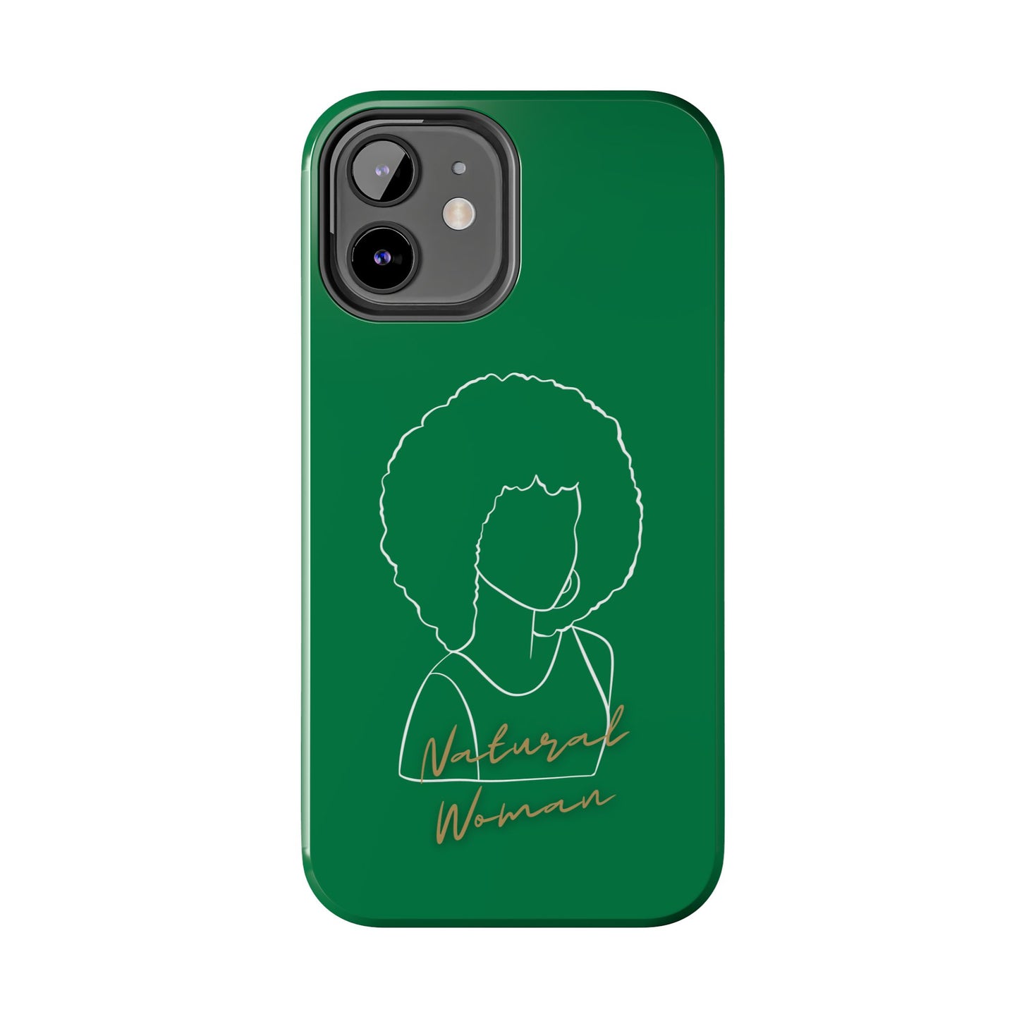 Natural Woman Afro (WL)Tough Phone Cases DARK GREEN