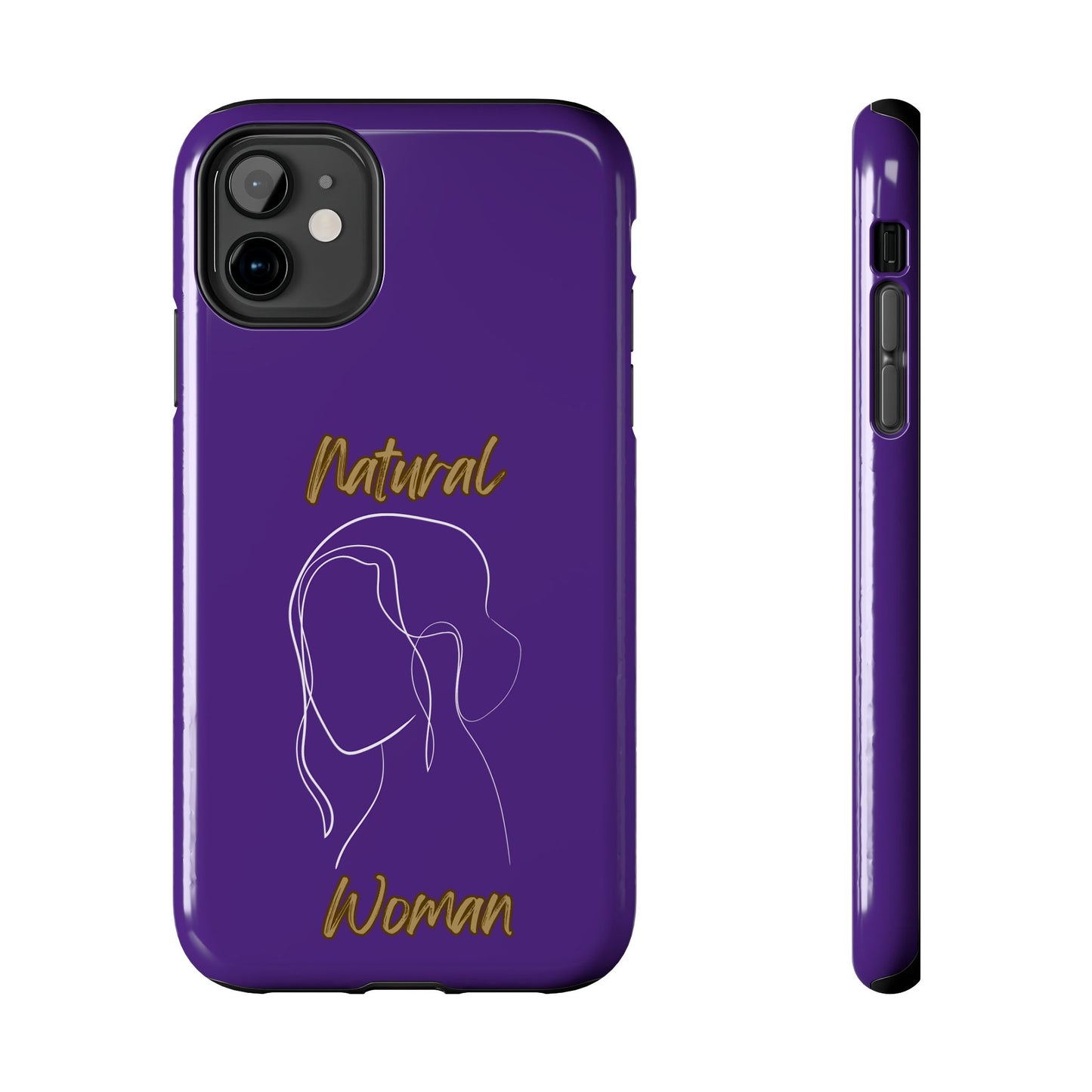 Natural Woman Hanging Hair (WL) Tough Phone Cases PURPLE